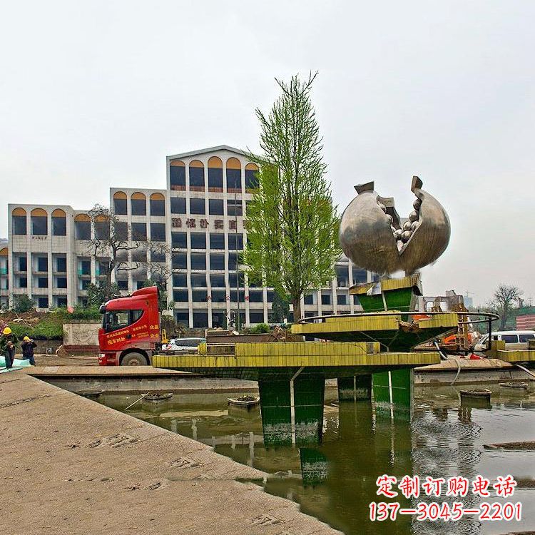 内江不锈钢石榴景观雕塑美丽的艺术之旅