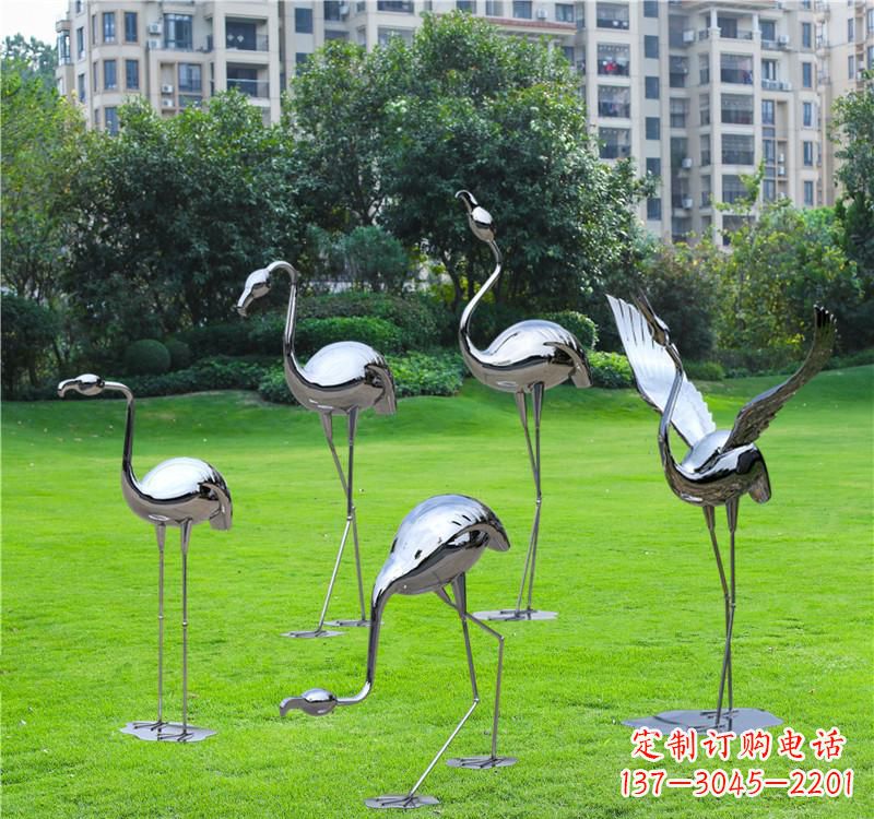 内江不锈钢仙鹤雕塑——传承中华文化精髓