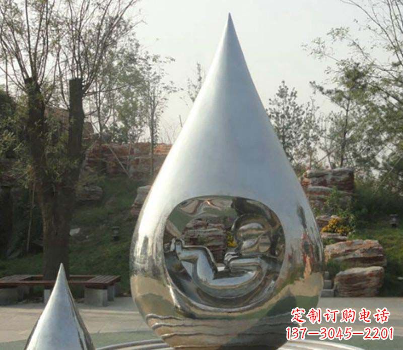 内江不锈钢水滴雕塑1
