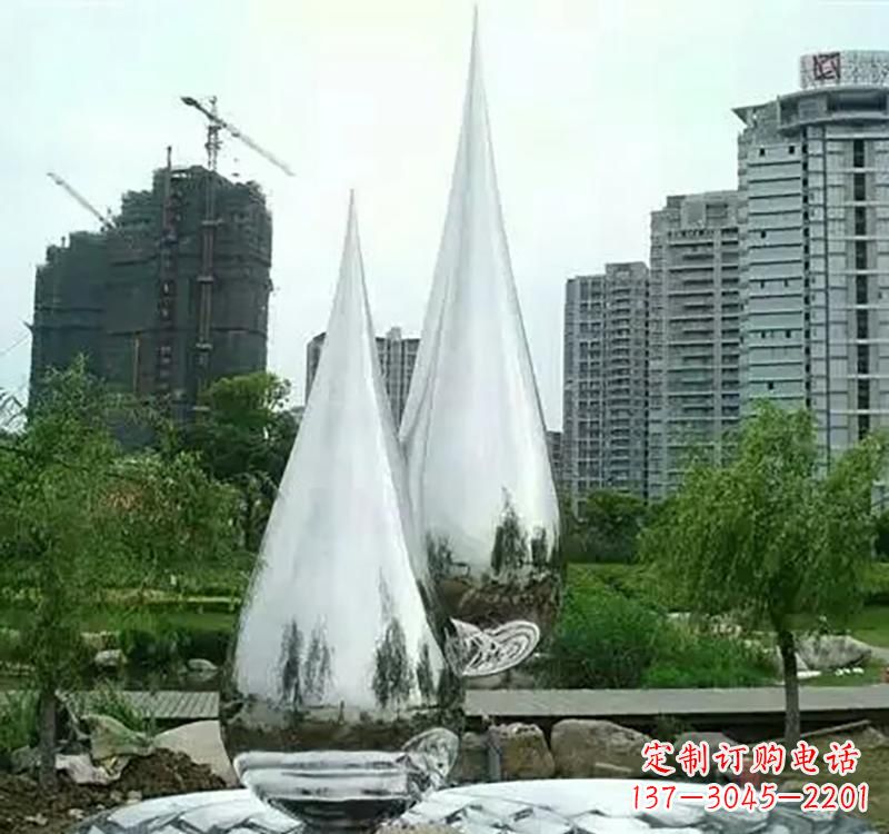 内江不锈钢水滴拱门雕塑