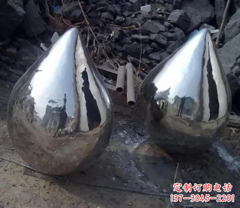 内江不锈钢水滴景观雕塑