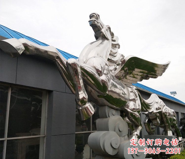 内江不锈钢飞马城市雕塑展现城市精神