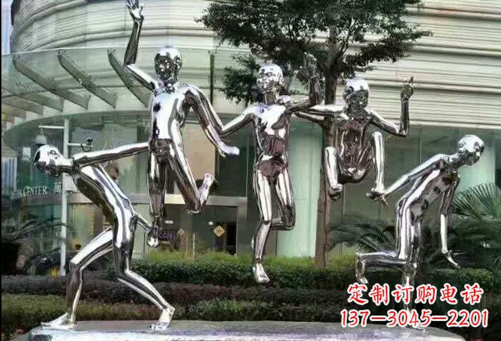 内江不锈钢跳跃的儿童雕塑