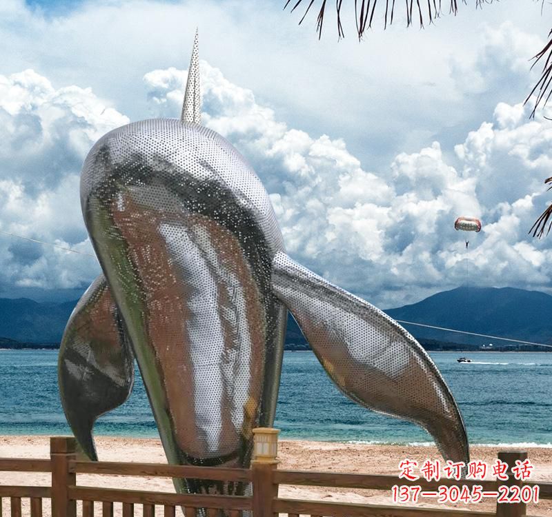内江不锈钢鲸鱼雕塑精美绝伦