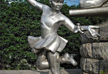 内江儿童雕塑不锈钢跳舞人物