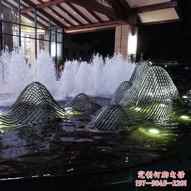 内江不锈钢铁艺水景假山精美雕塑艺术
