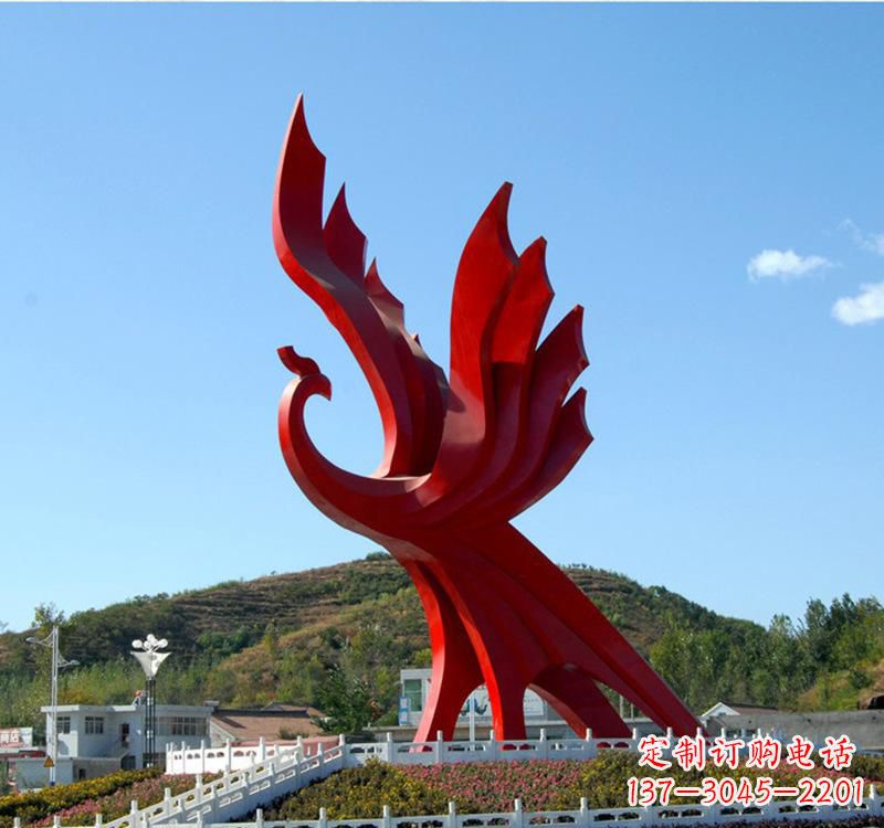 内江不锈钢现代凤凰雕塑——给都市带来灵动之美