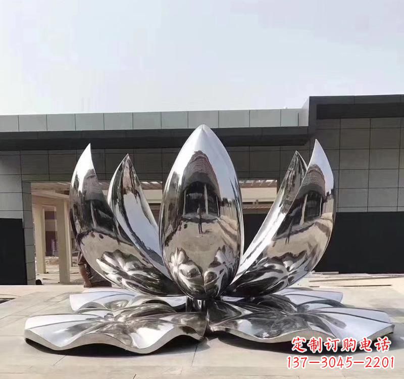 内江不锈钢现代镜面荷花雕塑精美绝伦
