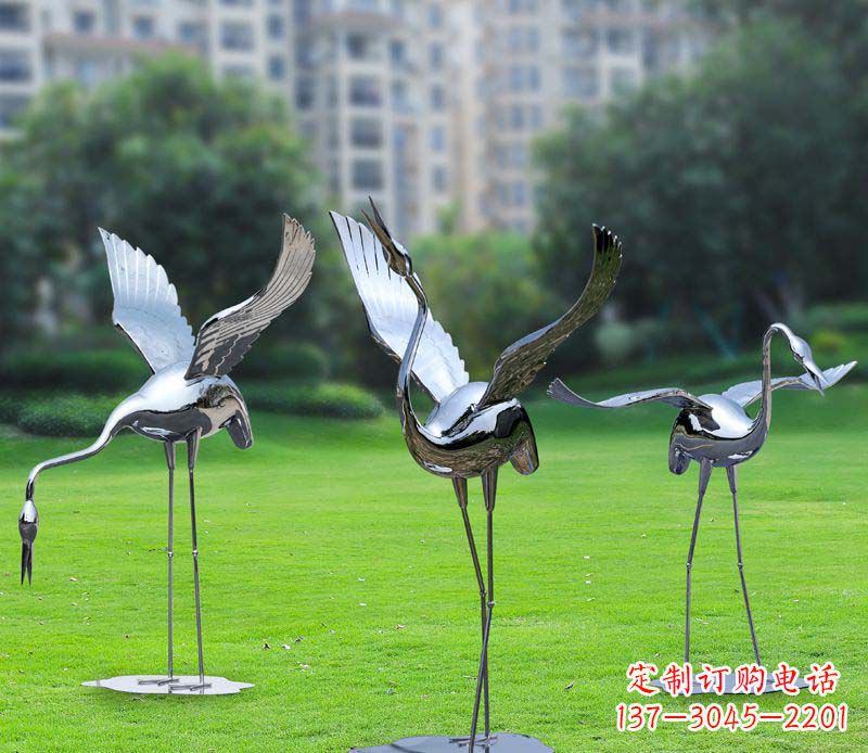 内江不锈钢仙鹤雕塑展现传统文化风采