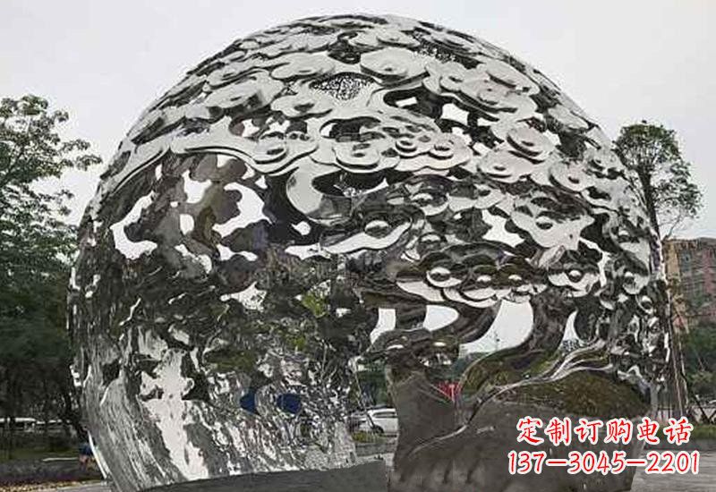 内江不锈钢祥云镂空球拱门雕塑