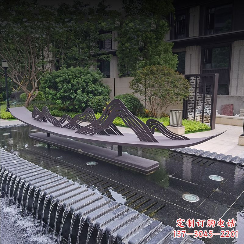 内江精美的不锈钢小船假山