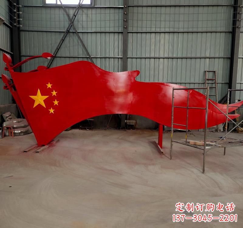 内江不锈钢校园党旗雕塑传承红色基因