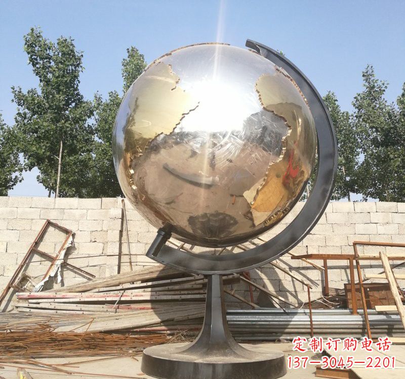 内江不锈钢校园地球仪雕塑校园精神体现