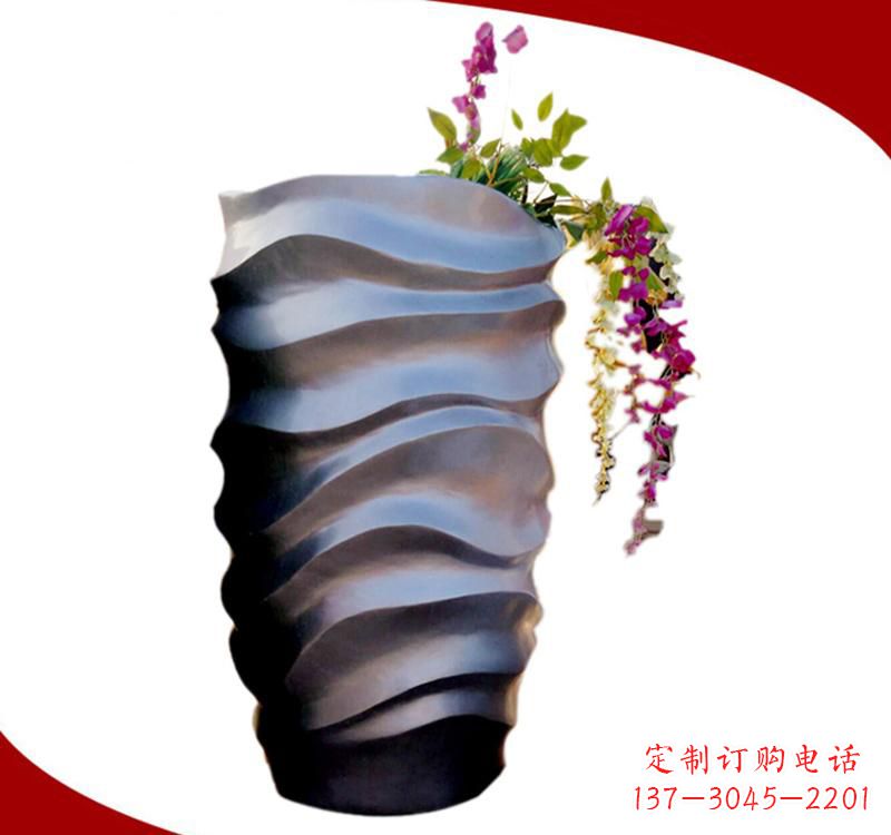 内江不锈钢校园景观花盆雕塑美化校园环境
