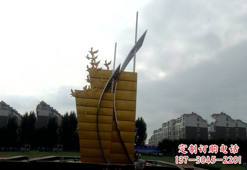 内江不锈钢校园启航帆船雕塑