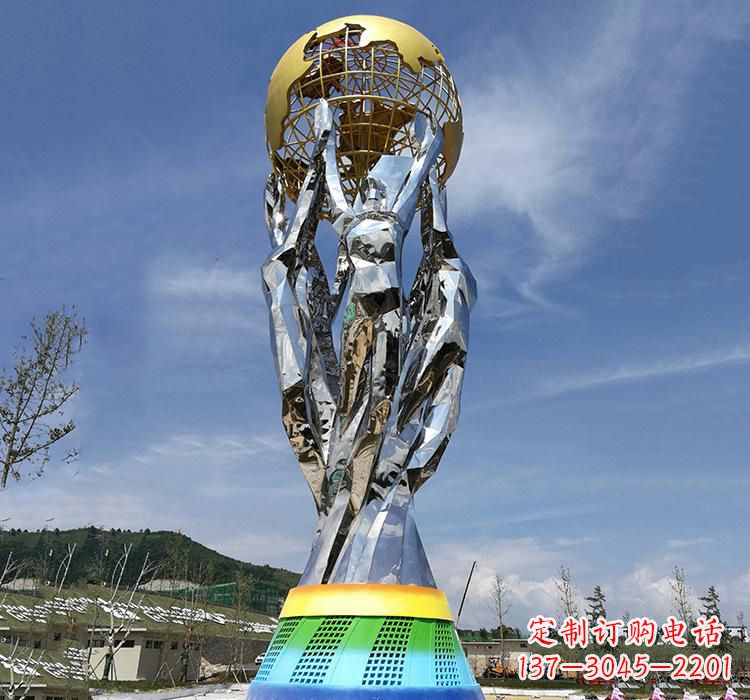 内江不锈钢艺术地球仪雕塑精美的艺术装置