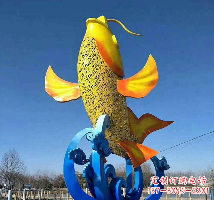 内江不锈钢艺术鲤鱼雕塑艺术之美与生活之灵