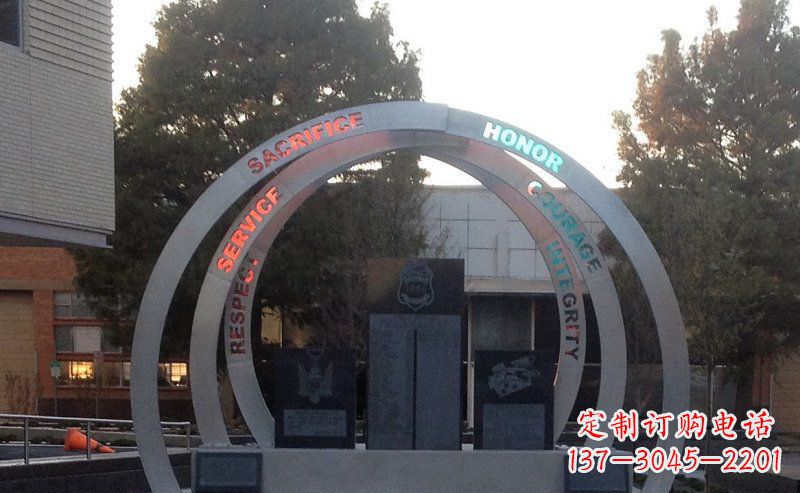 内江不锈钢艺术门圆环雕塑——精美绝伦