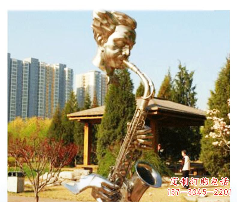 内江不锈钢萨克斯雕塑精美而又抒情