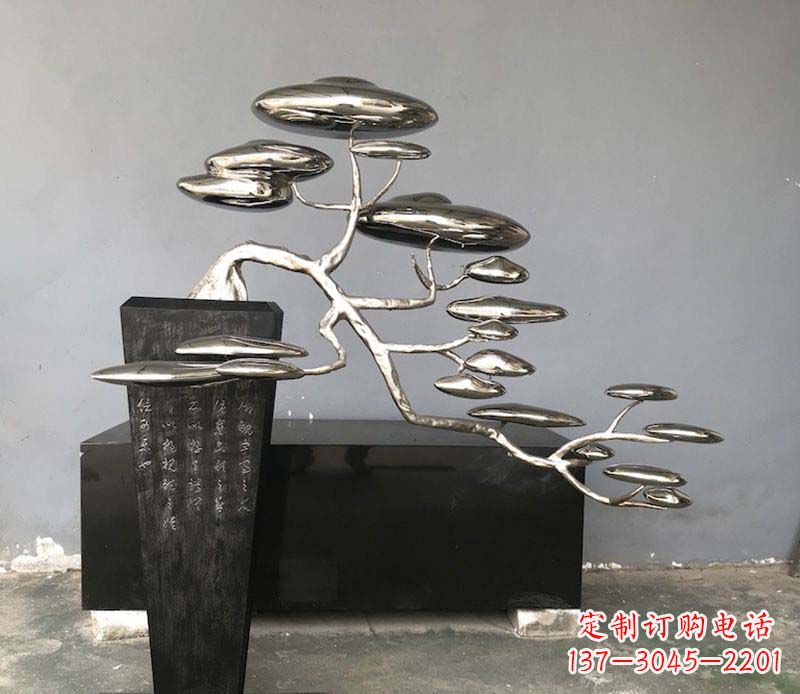 内江不锈钢迎客松雕塑雕塑带来的美丽