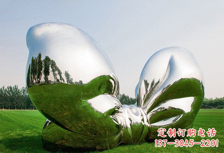 内江艺术之美——不锈钢园林大型蝴蝶结雕塑