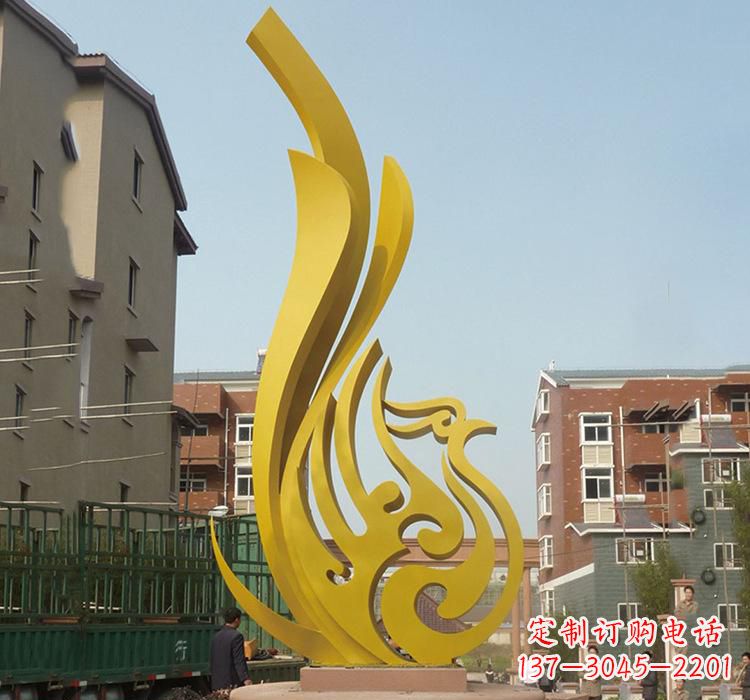 内江不锈钢园林凤凰雕塑