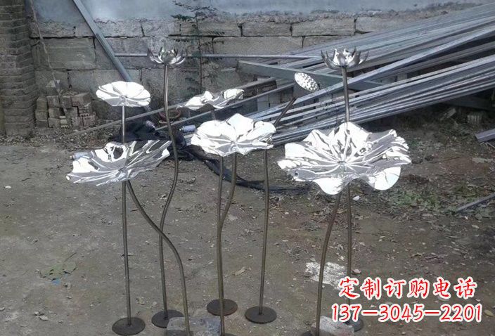 内江不锈钢园林荷花荷叶雕塑