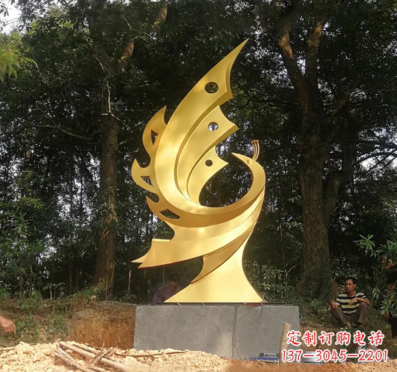 内江不锈钢园林金凤凰雕塑
