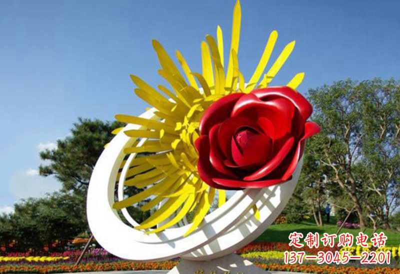 内江不锈钢玫瑰花雕塑——给城市景观带来美丽