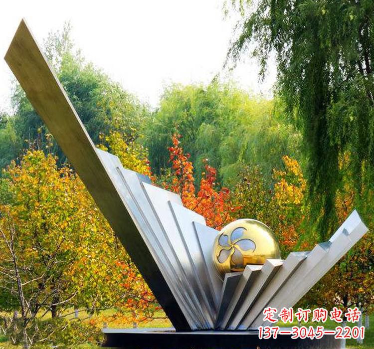 内江不锈钢扇贝雕塑美丽的自然景观