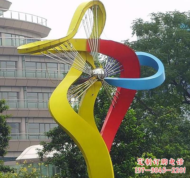内江不锈钢园林烤漆风车雕塑