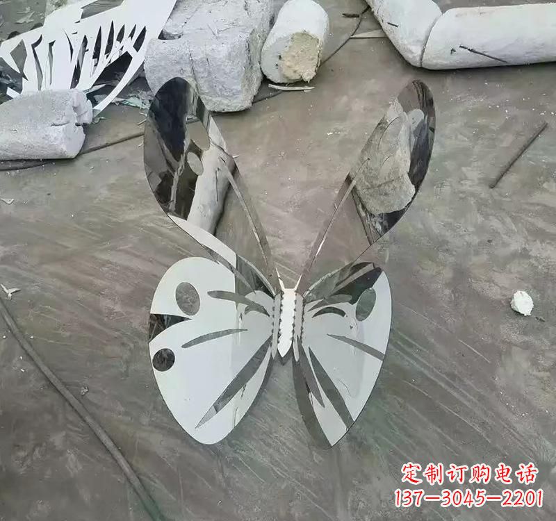 内江不锈钢园林昆虫镂空蝴蝶雕塑
