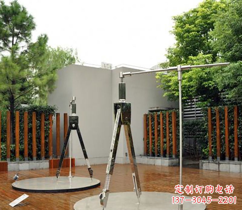 内江不锈钢圆规雕塑