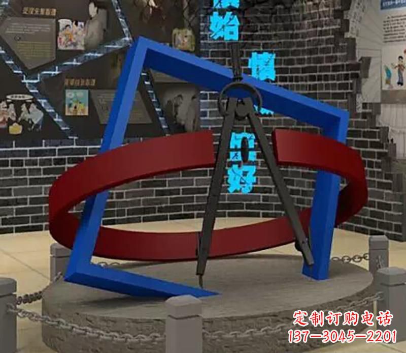 内江不锈钢圆规雕塑实现景观美化的艺术之作