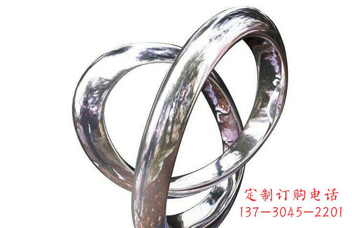 内江不锈钢圆环雕塑折射出动态的美