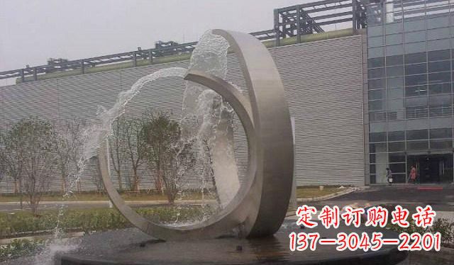 内江不锈钢圆形喷泉雕塑美丽的艺术装置