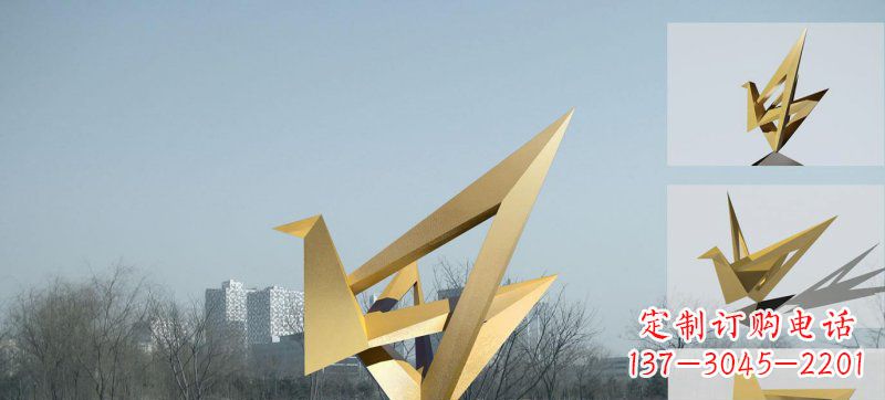 内江不锈钢仙鹤雕塑灵动的艺术符号