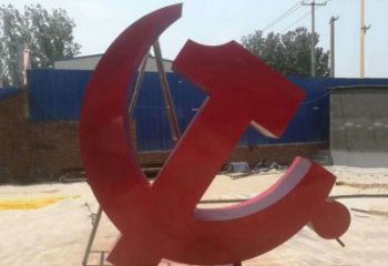 内江不锈钢政府机关党建党徽雕塑