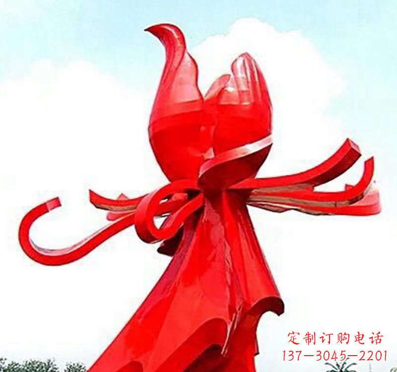 内江不锈钢玫瑰雕塑,传递爱与和平