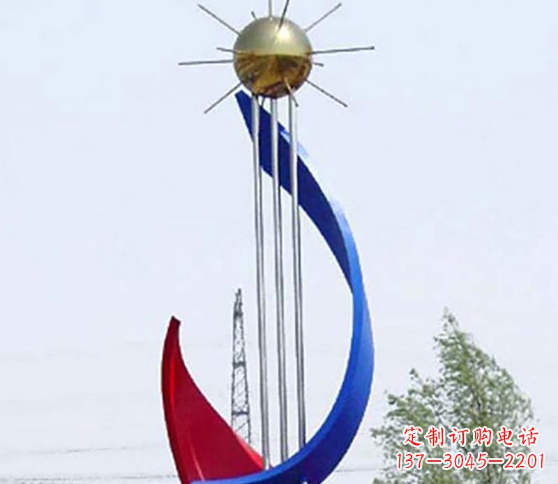 内江流动的美——不锈钢飘带雕塑