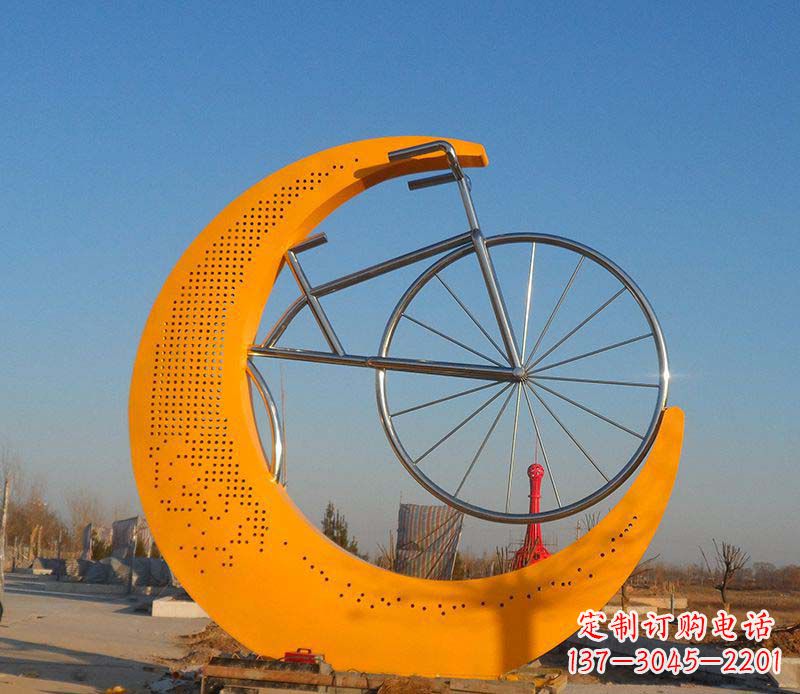 内江不锈钢自行车雕塑一次性看到的艺术经典
