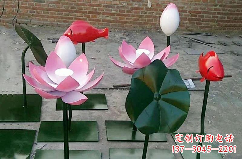 内江彩色不锈钢鲤鱼雕塑传承古典文化的艺术之作