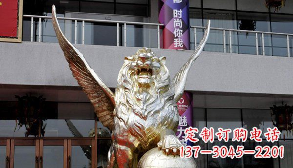 内江铜雕狮子西洋狮子的精美雕塑