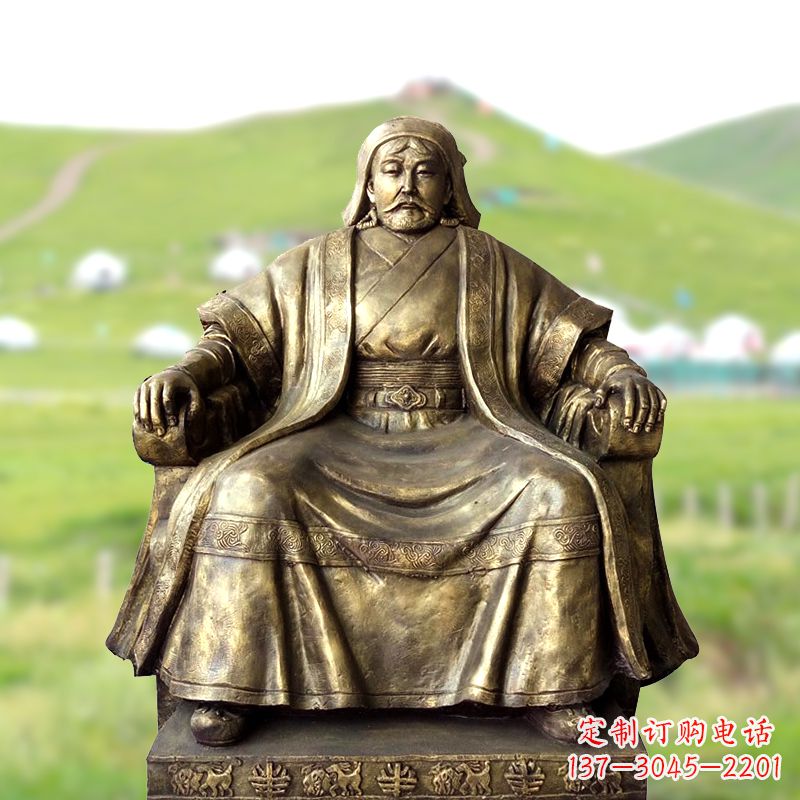 内江成吉思汗一件经典的玻璃钢雕塑