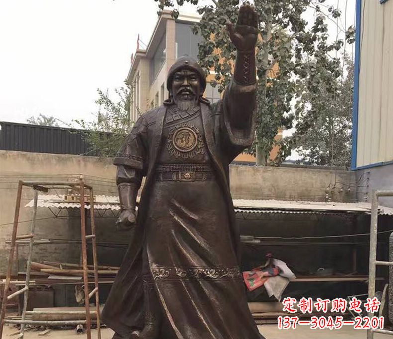 内江传承民族英雄——成吉思汗铜雕