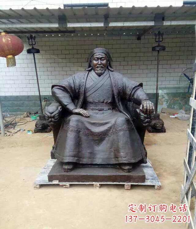 内江成吉思汗铜雕古代伟人雕塑