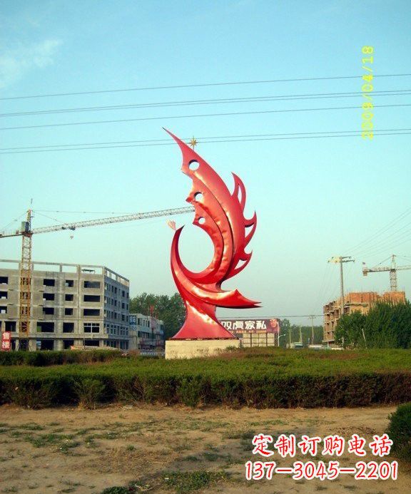 内江不锈钢凤凰雕塑传承传统文化的艺术精品