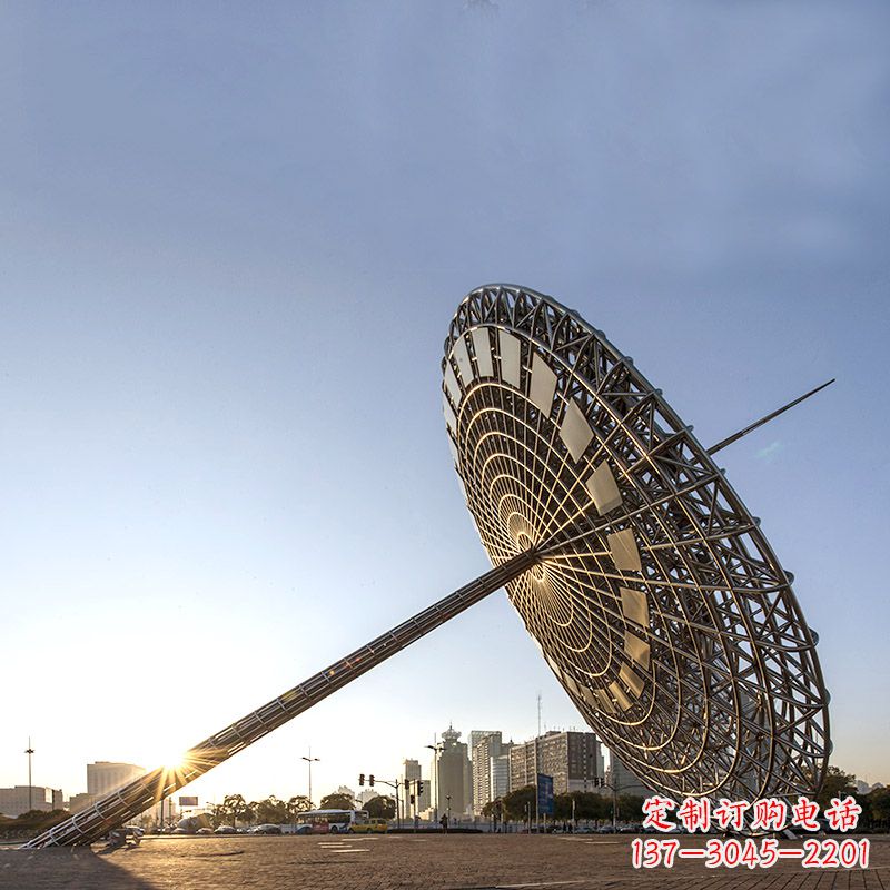内江引领城市风采的大型不锈钢创意日晷雕塑