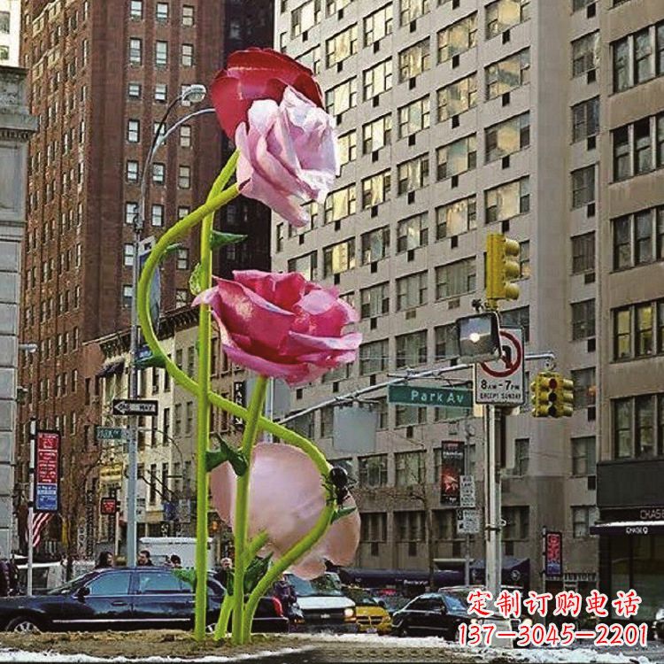 内江美丽的城市玫瑰雕塑