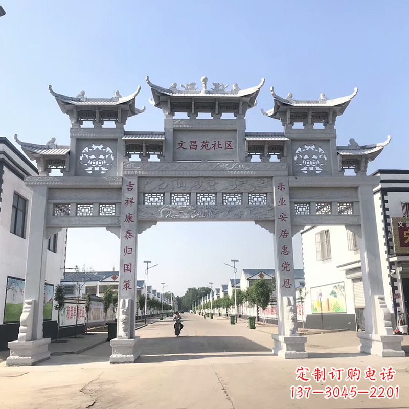 内江社区四柱雕塑——缅怀老北京的文化精髓